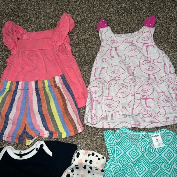 Baby Girl 3-6 Months Summer Bundle Carter’s Child of Mine Dresses Rompers 10pc - Picture 5 of 7